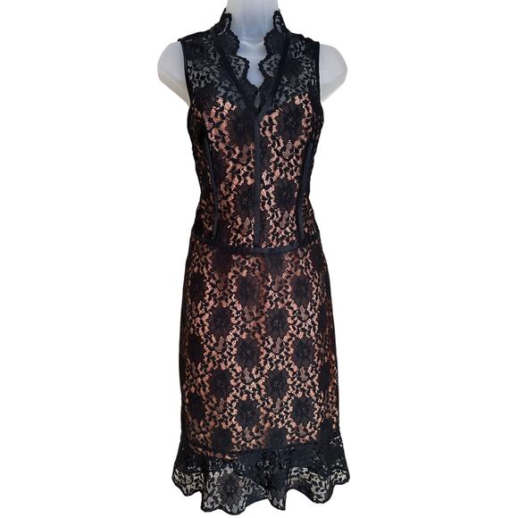 Laundry by Shelli Segal Black Label lace dress black cocktail dress Size 8 - Picture 2 of 7